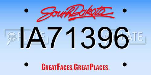 IA71396 South Dakota License Plate