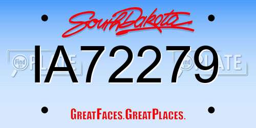 IA72279 South Dakota License Plate