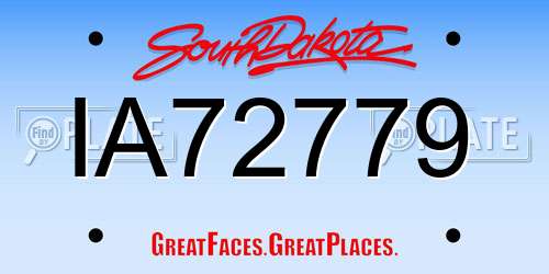 IA72779 South Dakota License Plate