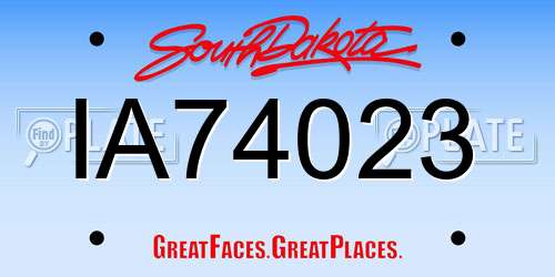 IA74023 South Dakota License Plate