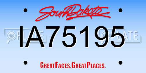IA75195 South Dakota License Plate