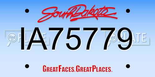 IA75779 South Dakota License Plate