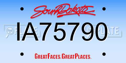 IA75790 South Dakota License Plate