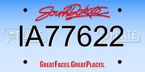 IA77622 South Dakota License Plate