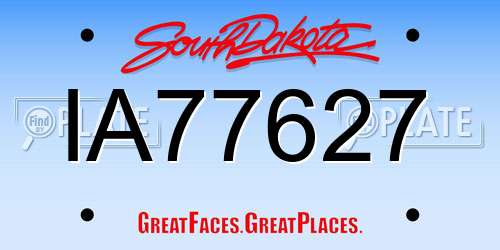 IA77627 South Dakota License Plate