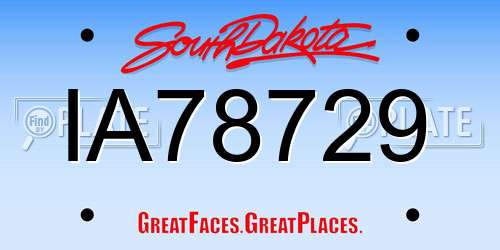 IA78729 South Dakota License Plate