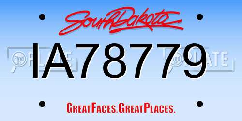 IA78779 South Dakota License Plate
