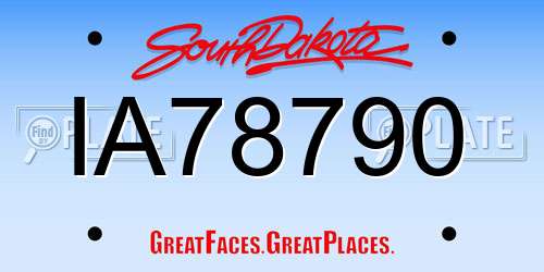 IA78790 South Dakota License Plate