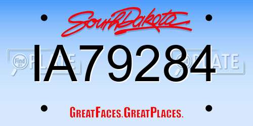 IA79284 South Dakota License Plate