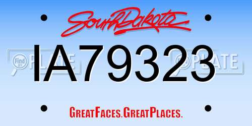 IA79323 South Dakota License Plate
