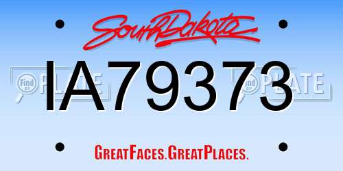 IA79373 South Dakota License Plate