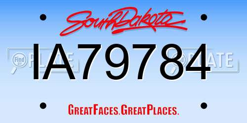 IA79784 South Dakota License Plate