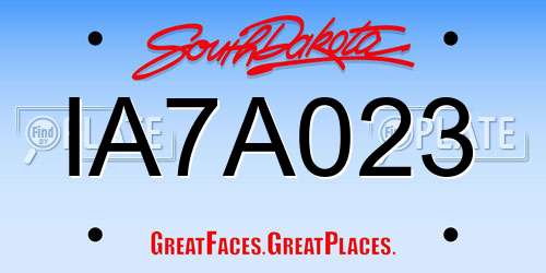 IA7A023 South Dakota License Plate
