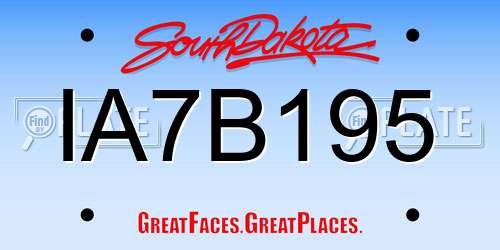 IA7B195 South Dakota License Plate