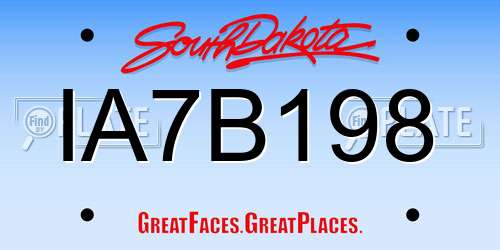 IA7B198 South Dakota License Plate