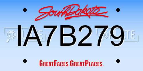 IA7B279 South Dakota License Plate