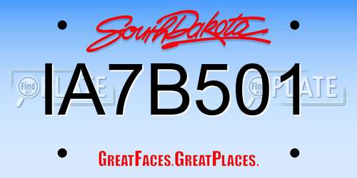 IA7B501 South Dakota License Plate