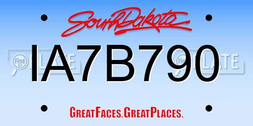 IA7B790 South Dakota License Plate
