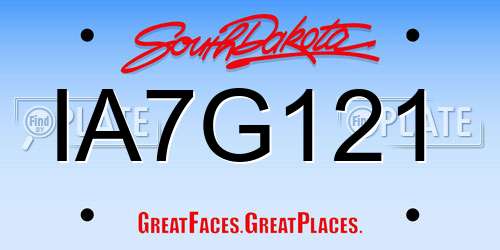 IA7G121 South Dakota License Plate