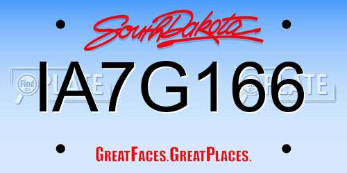 IA7G166 South Dakota License Plate