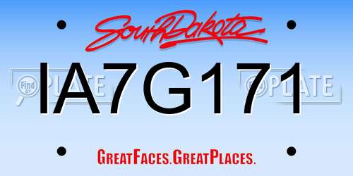 IA7G171 South Dakota License Plate