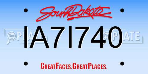 IA7I740 South Dakota License Plate