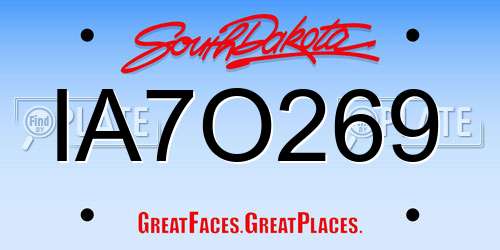 IA7O269 South Dakota License Plate
