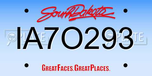 IA7O293 South Dakota License Plate