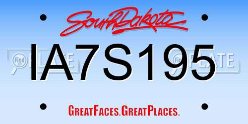 IA7S195 South Dakota License Plate