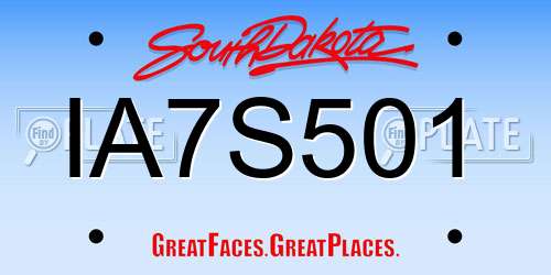 IA7S501 South Dakota License Plate