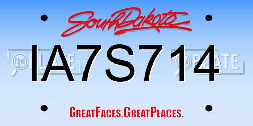 IA7S714 South Dakota License Plate
