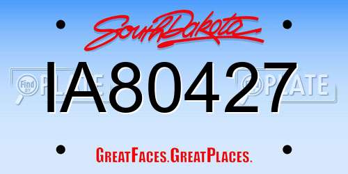 IA80427 South Dakota License Plate