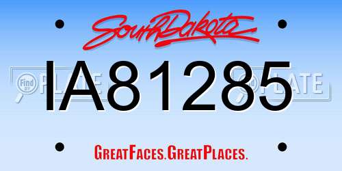 IA81285 South Dakota License Plate