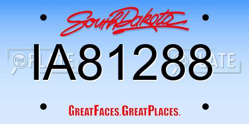IA81288 South Dakota License Plate