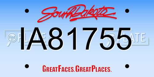 IA81755 South Dakota License Plate