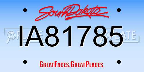 IA81785 South Dakota License Plate