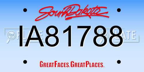IA81788 South Dakota License Plate