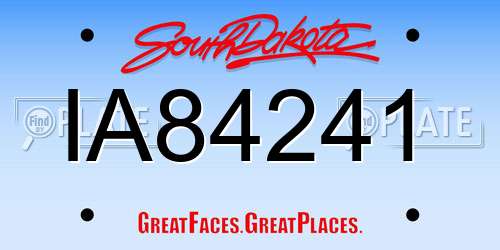 IA84241 South Dakota License Plate