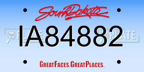 IA84882 South Dakota License Plate