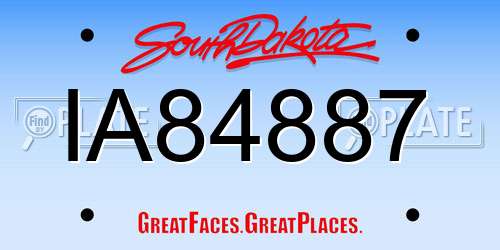 IA84887 South Dakota License Plate