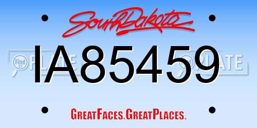 IA85459 South Dakota License Plate
