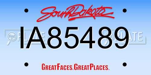 IA85489 South Dakota License Plate