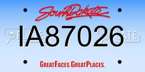 IA87026 South Dakota License Plate