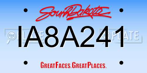 IA8A241 South Dakota License Plate