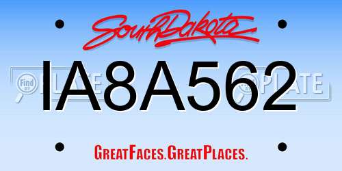IA8A562 South Dakota License Plate