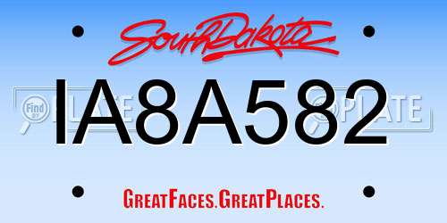 IA8A582 South Dakota License Plate