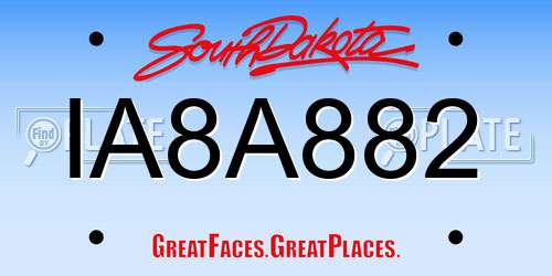 IA8A882 South Dakota License Plate