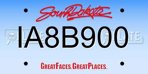 IA8B900 South Dakota License Plate