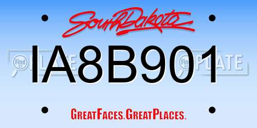 IA8B901 South Dakota License Plate