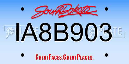 IA8B903 South Dakota License Plate
